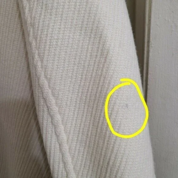 RUDSAK Ivory Designer Wool Leather Button Up Long Trench Coat Size XS - Picture 8 of 12